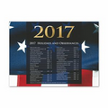 Patriotic Year Calendar Card - Gold Lined White Envelope